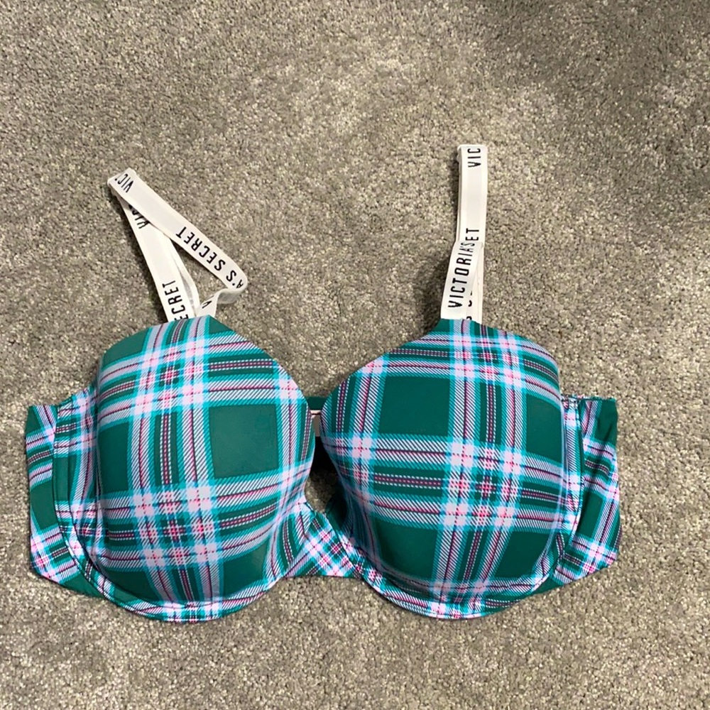 VS. 36D Green plaid bra